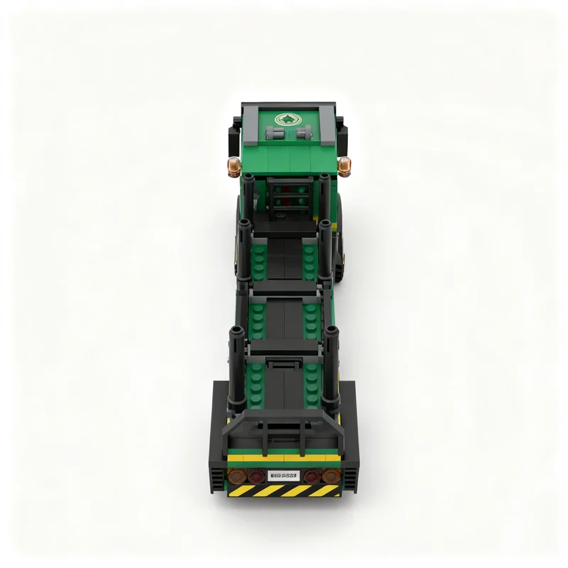 378pcs MOC Cabover Truck Logging Trailer Model Toy Building Blocks Construction Christmas Gift Assemble Kids Brick DIY Idea