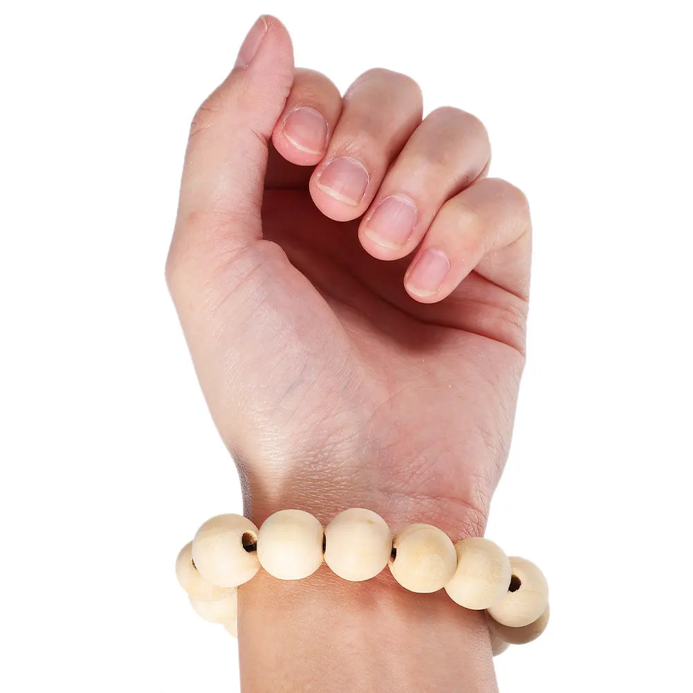 300Pcs Natural Round Wood Beads Unfinished 20 Mm Loose Spacer Beads Jewelry DIY Garland Crafts Wood Balls for Crafting