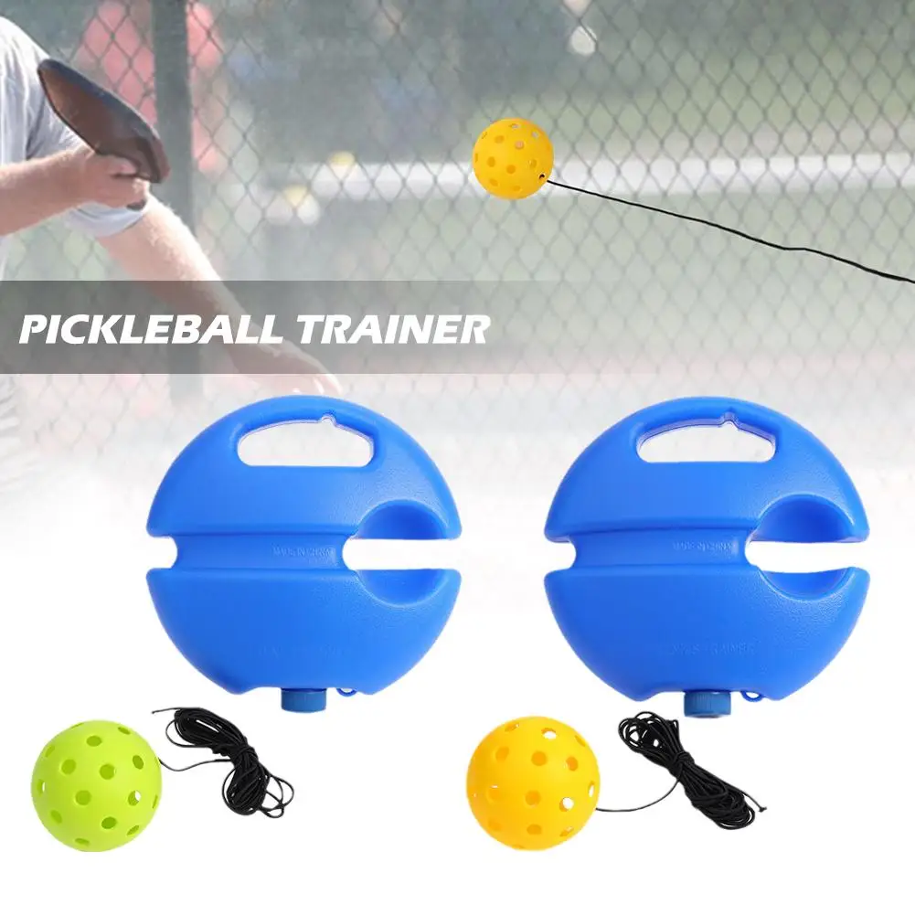 Single Player Pickleball Practice Tool with 40 Holes Outdoor Pickleball Trainer for Beginners Trainer Rebounder Practice Ge V6T5