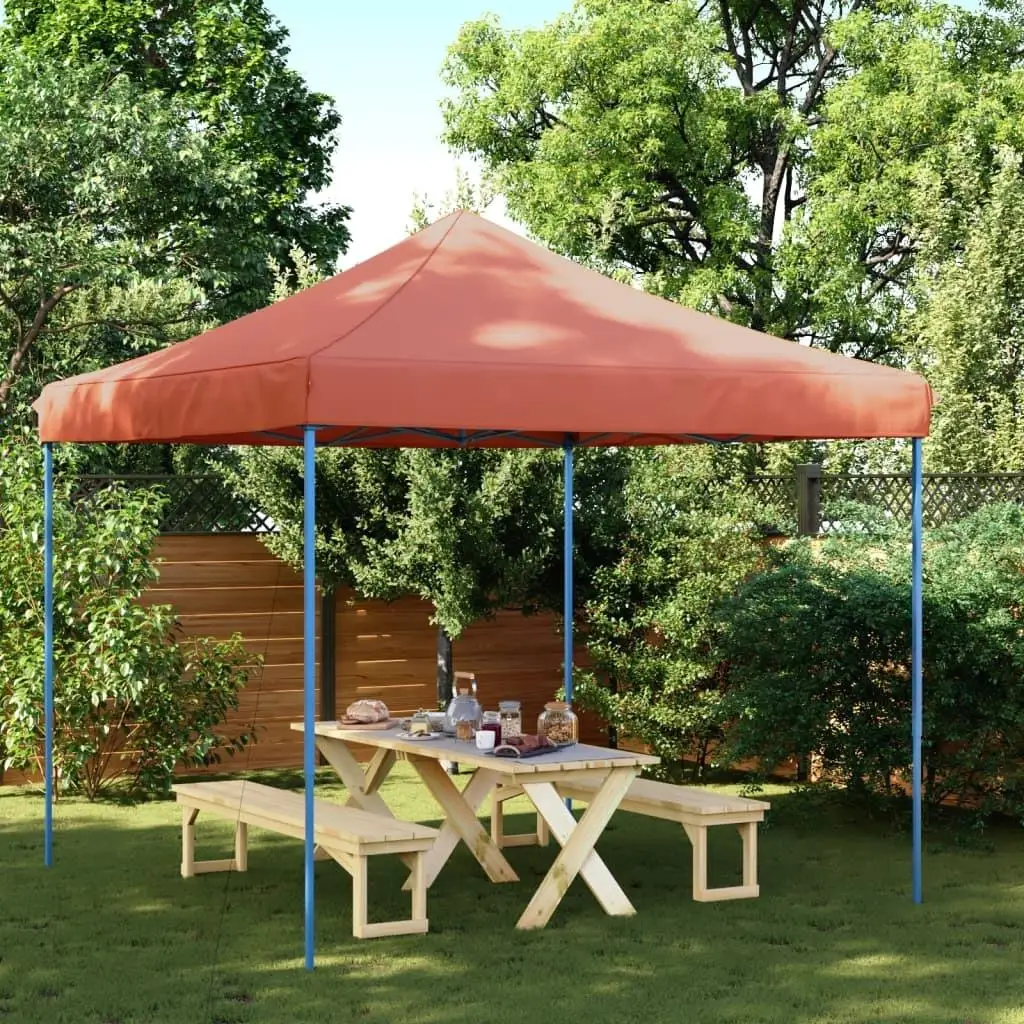 Foldable Pop-Up Party Tent - Terracotta Color, Spacious 292x292x315 cm for Outdoor Events