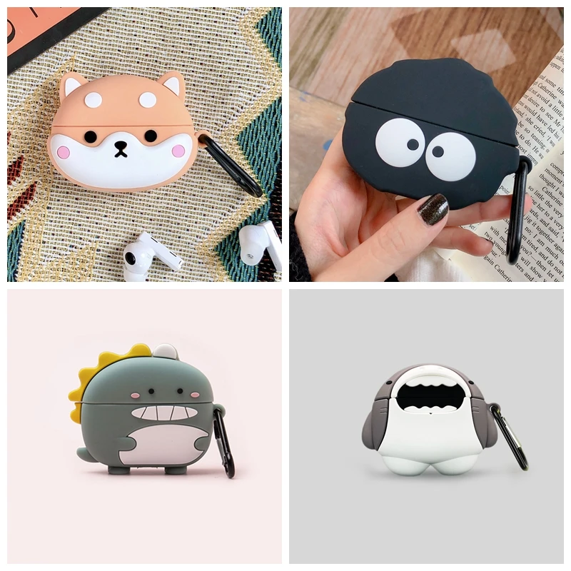 For OPPO Enco Air Case Cartoon Dinosaur/Dogs Funny Silicone Protective Cover for oppo Enco Air 2 Bluetooth Earphone Case