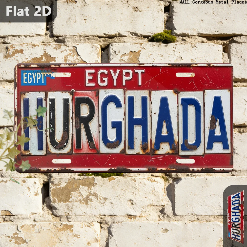 2D Flat - [Enable ] 2D Fla1pc, 2D Plane, Retro Sign, Easter, St. Patrick'S Day, Hurghada Egypt, Outdoor Plaques & Wall Decoratio