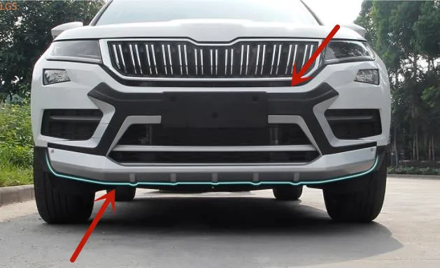 For Skoda Kodiaq 2017-2021 High-quality ABS Engineering Plastics Front and rear bumpers Scratch protection car accessories