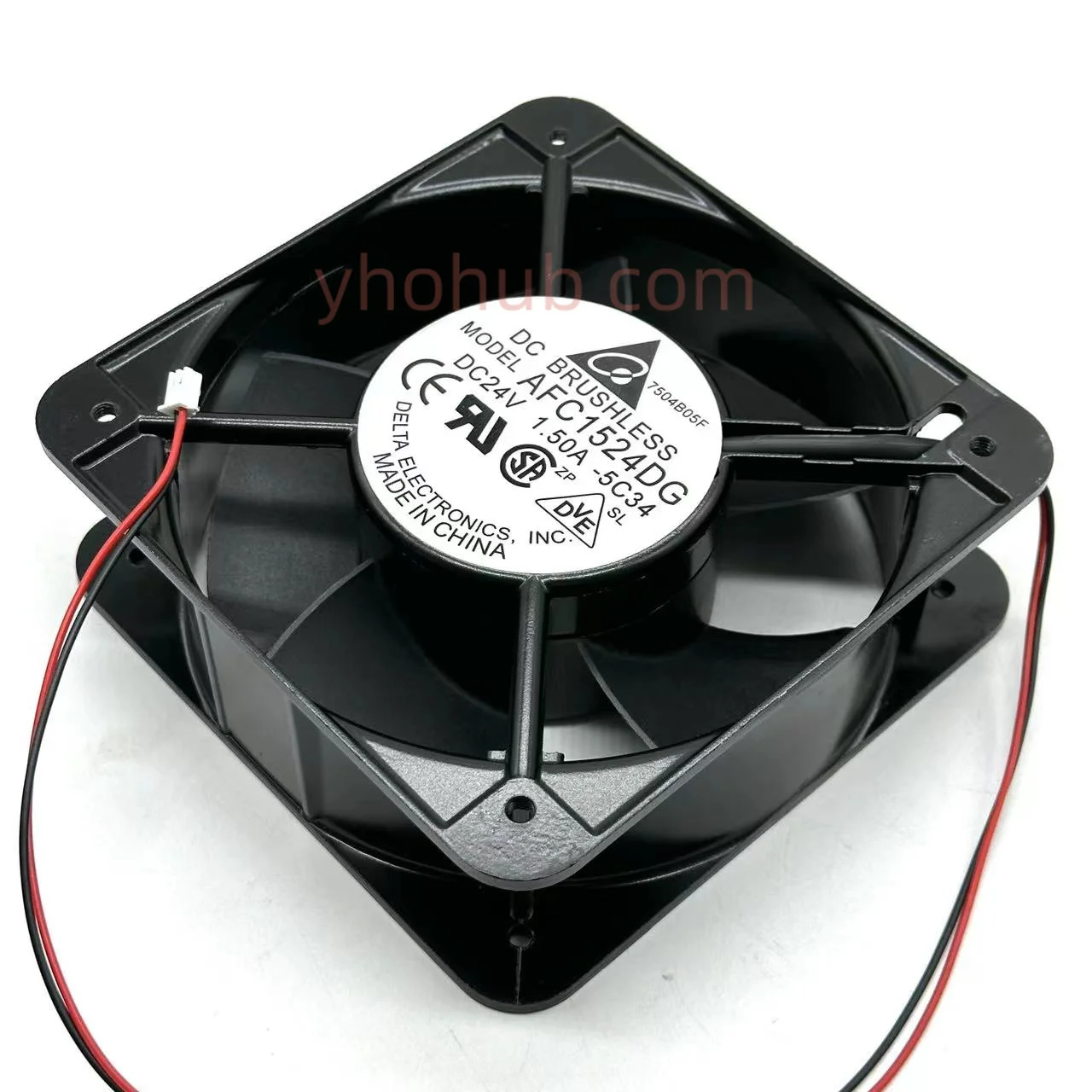 

Delta Electronics AFC1524DG DC 24V 1.5A 150x150x50mm 2-wire Server Cooling Fan