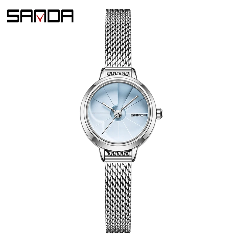 Fashion Sanda Brand Quartz Women Watch Rose Gold Mesh Strap 30m Waterproof 2023 New High Quality Womens Watches Reloj Mujer 1113