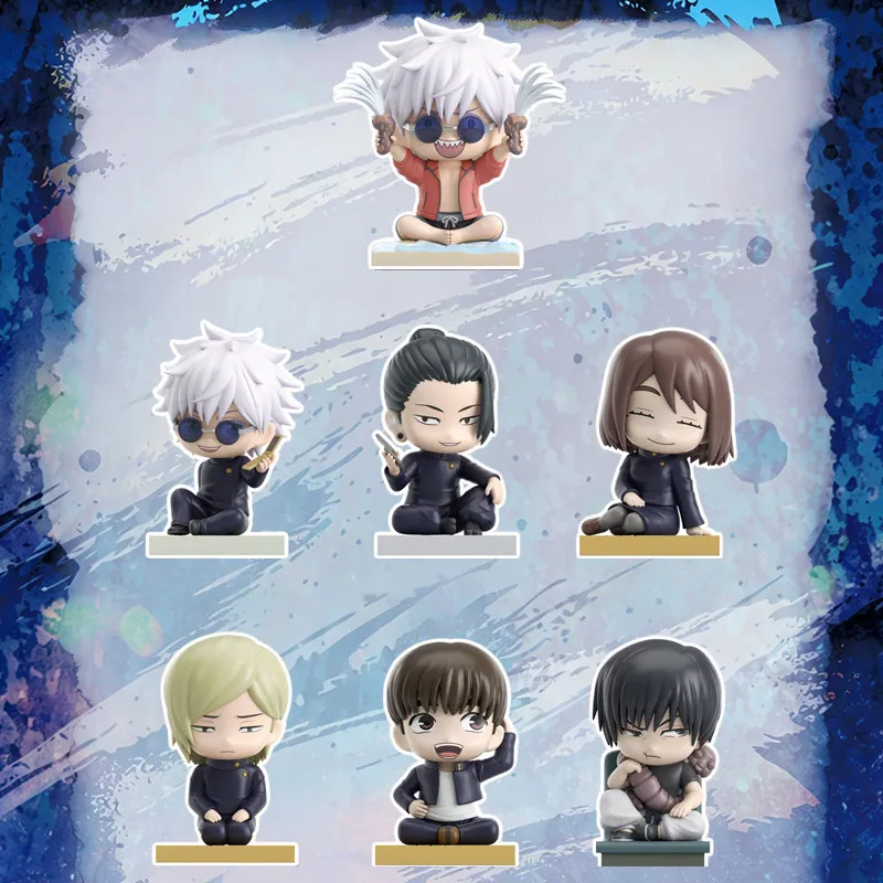 

EAKI Jujutsu Kaisen Sitting Series Blind Box Mystery Box Toys Kawaii Ornaments Figurines Home Decor Desktop Model Dolls Gift