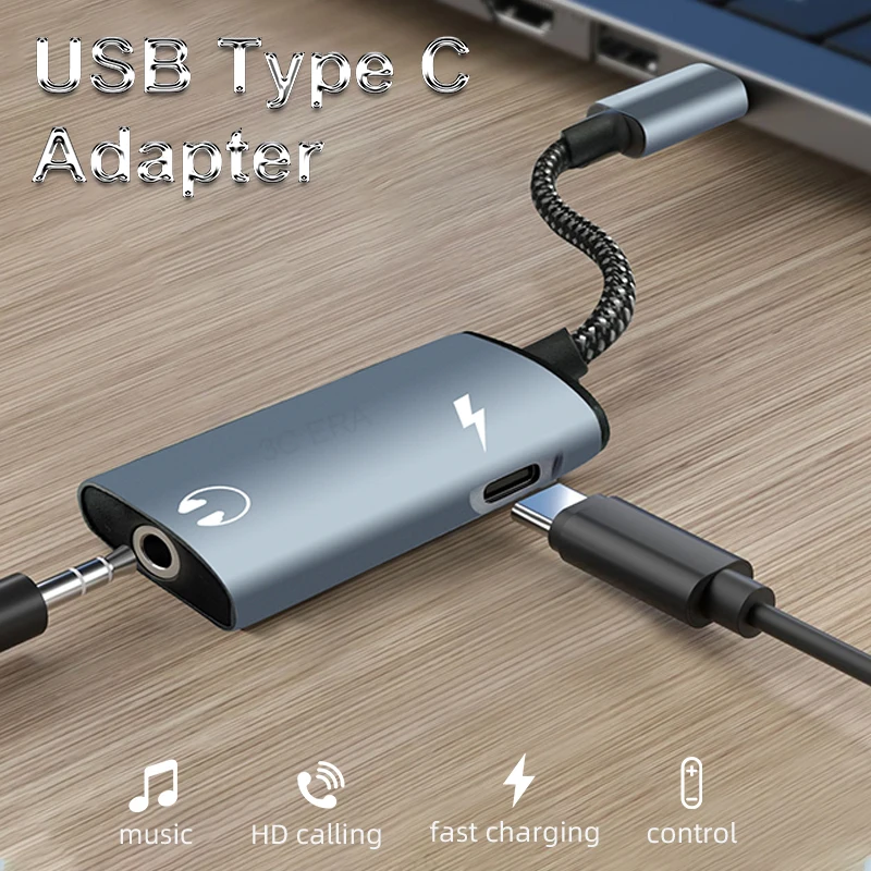 2 in 1 USB Type C to 3.5mm Headphone  Charger Adapter Splitter With Aux Audio Jack For Samsung Galaxy S24 23 Ultra USB C charger