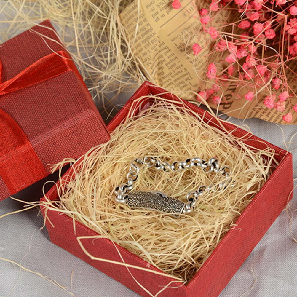 1 paquet de matériau de remplissage en raphia pour l'emballage de boîtes cadeaux, fibres déchiquetées, remplissage de vide, mariage, anniversaire, panier de Noël