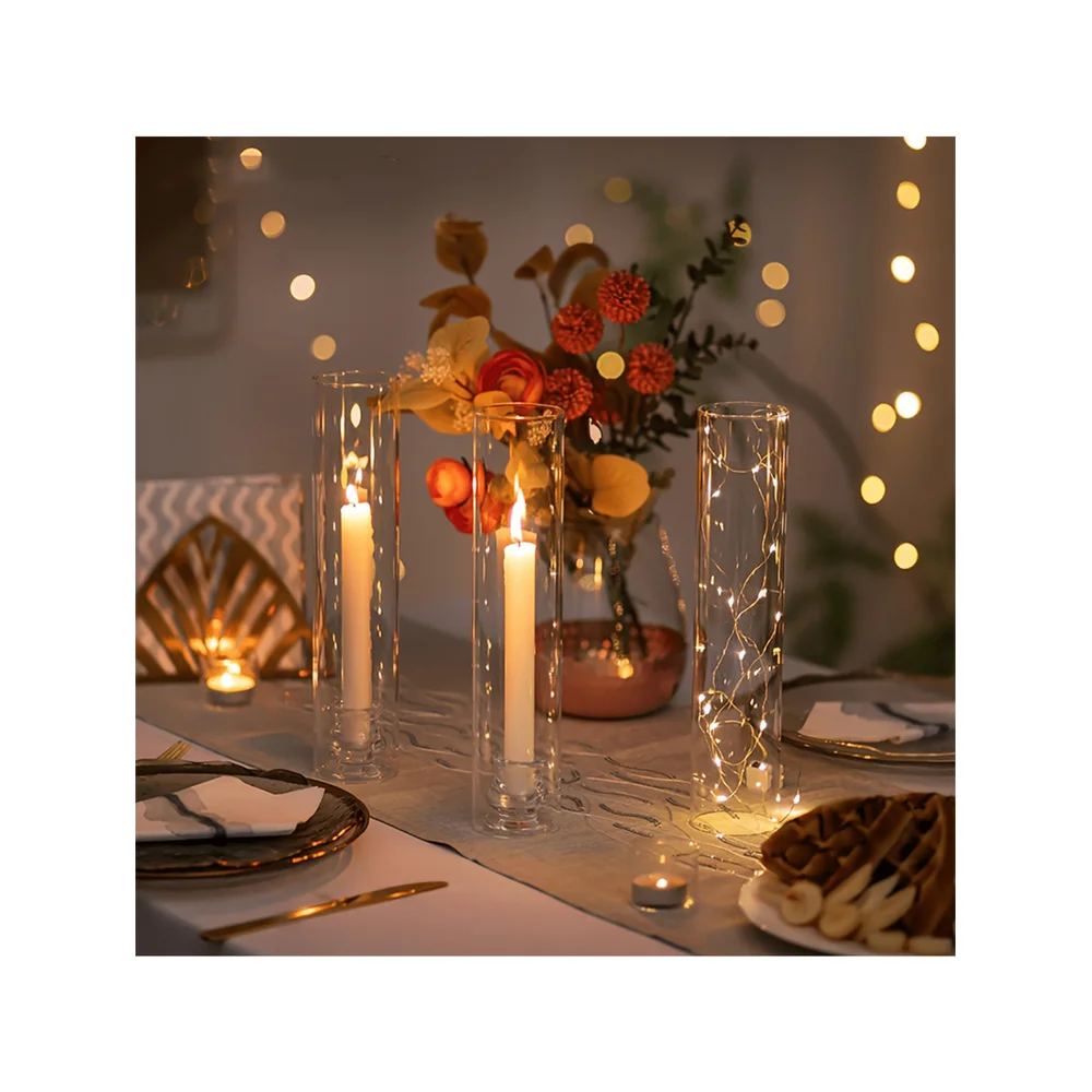 Set Of 2pcs 10pcs Transparent - Candle Holder Set ulasan dan harga
