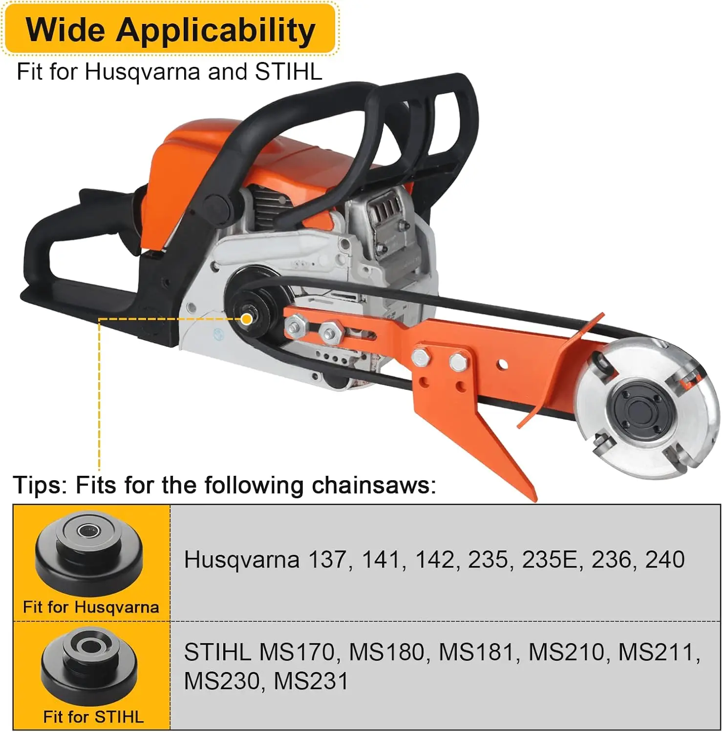 Chainsaw Carving Mill Attachment, Power Gouge For Husqvarna And Stihl, Efficient Log Notcher For Timber Processing, Work Gloves