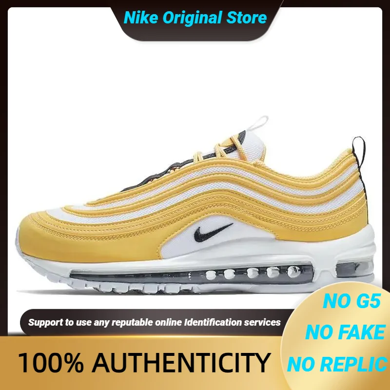 

Женские кроссовки Nike Air Max 97 Topaz, золотые, белые, 921733-703