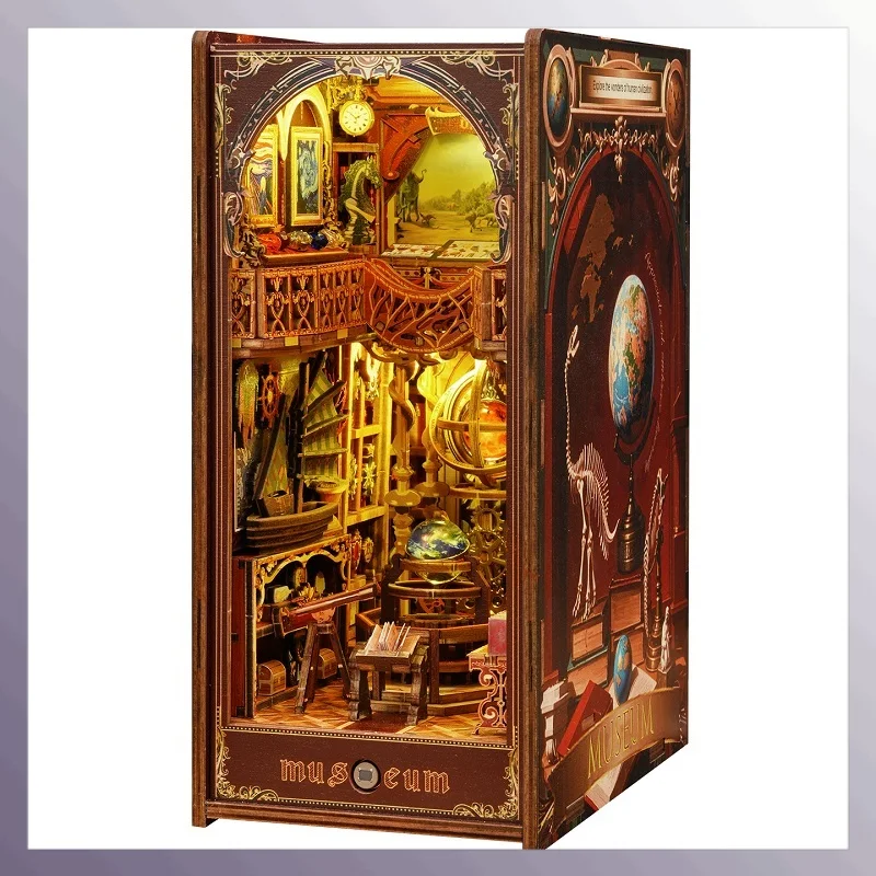 

Diy Wooden Miniature Book Nook Shelf Model Kits With Led Lights Bookend Century Museum Theme Birthday Gift For Friends