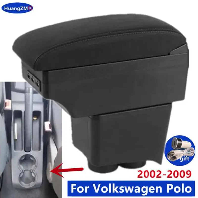 For Volkswagen Polo Armrest For VW Polo 9N 3 Car Armrest box 2002-2009 Storage box Dedicated Retrofit Interior Car Accessories