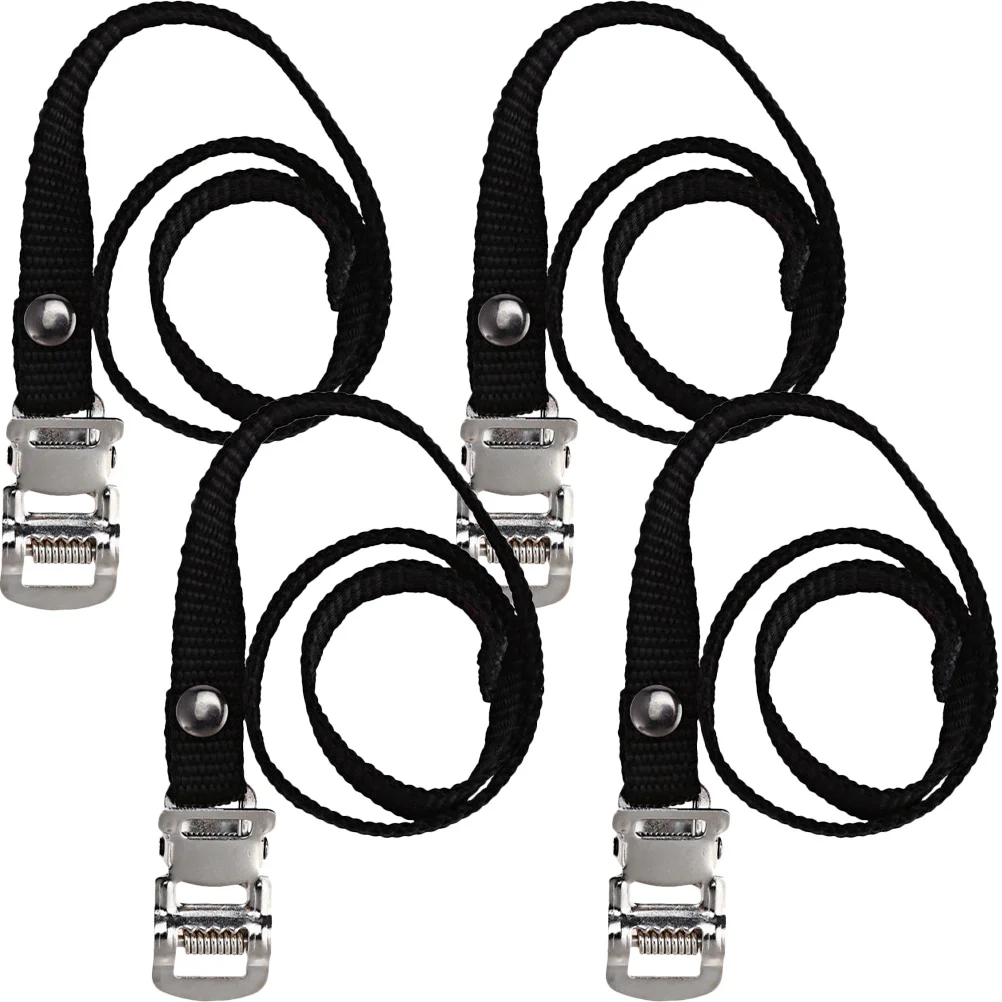 

4pcs Adjustable Cycling Pedal Straps Wider Thicker Exercise Bike Pedal Belts Replacement Footrest Straps Universal Bike