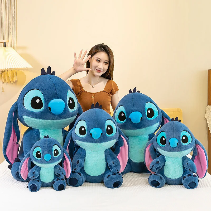 

Плюшевая игрушка Disney Lilo & Stitch, милая мягкая игрушка с большими ушами, мягкая пушистая плюшевая игрушка Стич для детей, доступны разные размеры