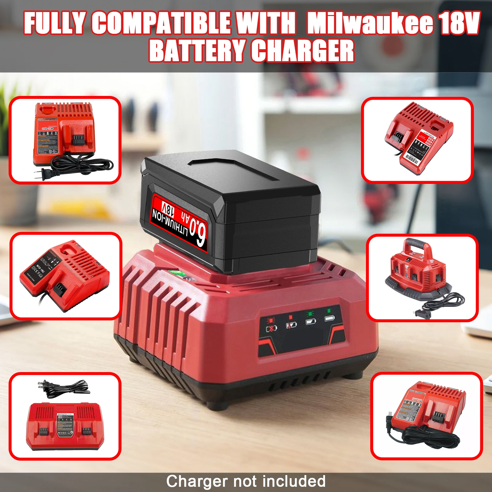 Para Milwaukee 18V 6000mAh batería para M18 M18B5 XC batería de iones de litio 48-11-1815 48-11-1850 2604-22 2604-20 2708-22 2607-22