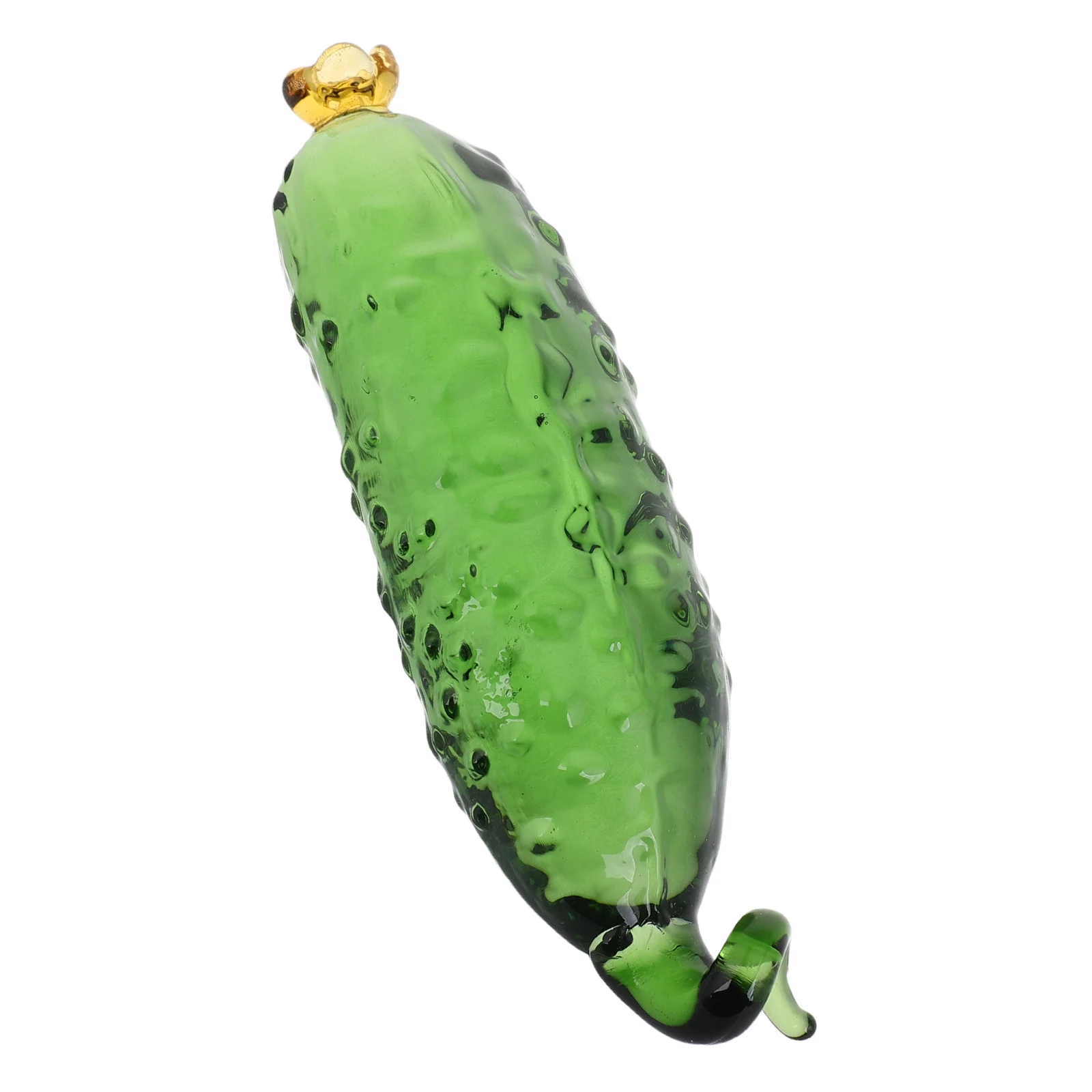 

Glass Cucumber Desktop Simulation Decor Lifelike Glass Vegetable Ornament Tabletop Display Piece Elegant Artificial Fruit