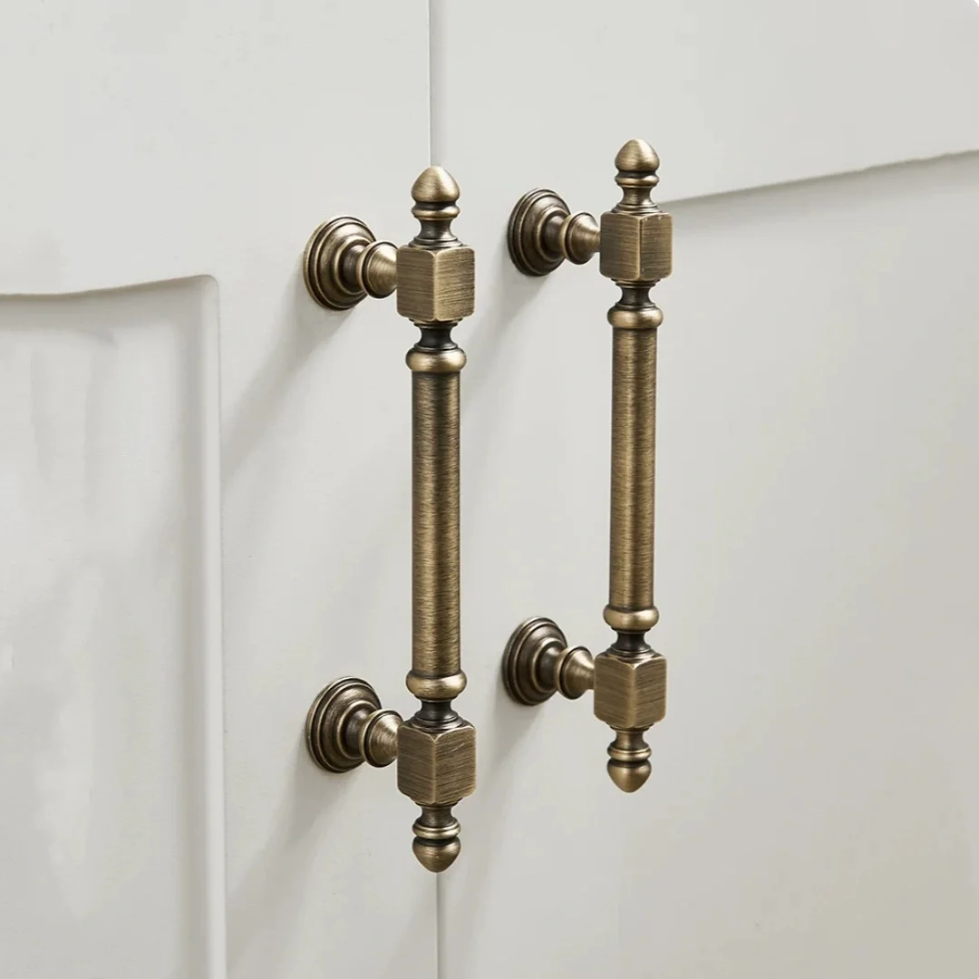 128 160mm Retro Style Stain Brass Antique Bronze Wardrobe Cupboard Wine Cabinet Door Handle Pure Copper Drawer Of Cabinet Knob
