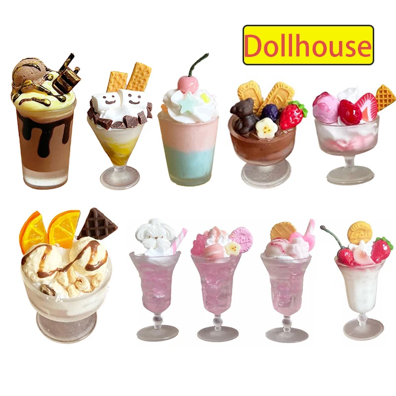 1 قطعة 1:12 1:6 دمية مصغرة الحلوى الشوكولاته البسكويت كوب حلوى القطن التظاهر اللعب المطبخ للأطفال ملحقات لعبة