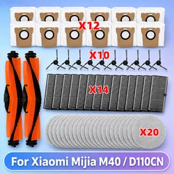 Fit For ( Xiaomi Mijia M40 / D110CN ) Vacuum Parts Main Tricut Roller Side Brush HEPA Filter Mop Cloth Dust Bag Accessories