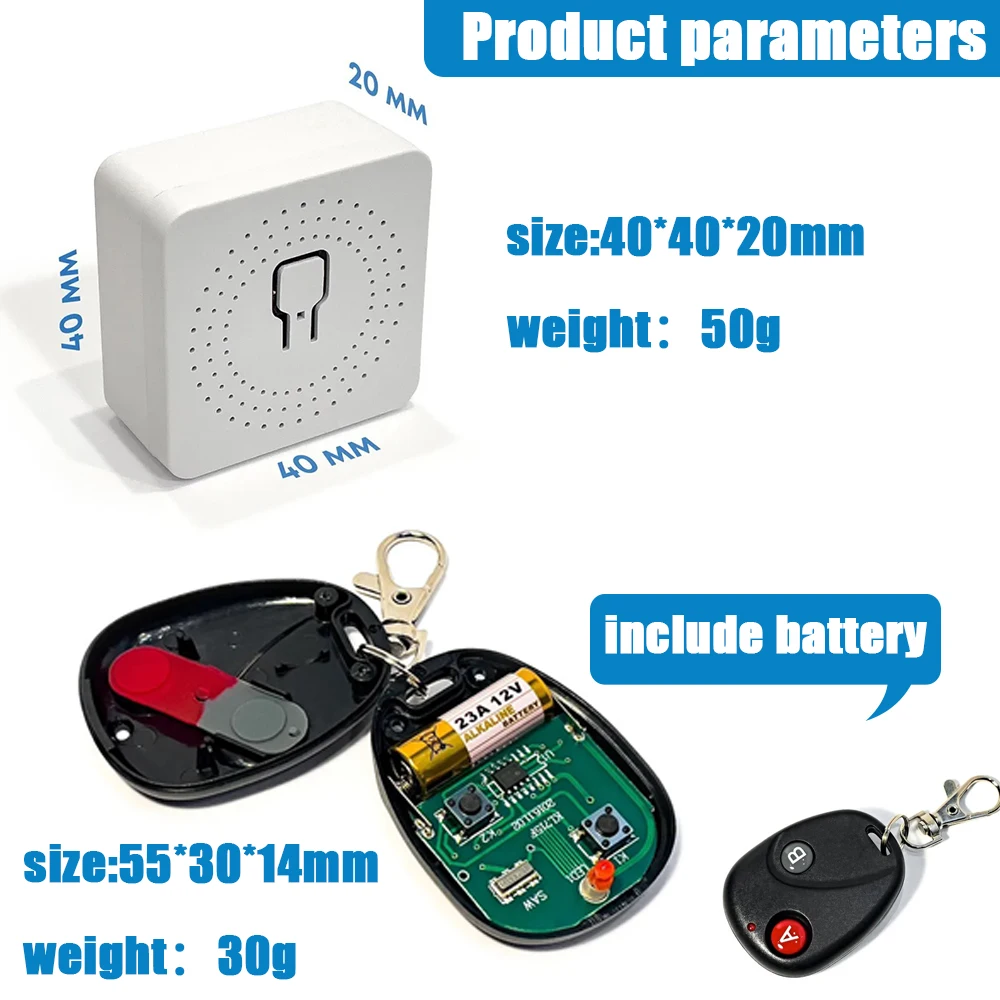 433 Mhz Wireless Remote Control Mini Light Switch Supports 2 Way Control 220v Relay Moudle Timing Control for Home Lamp Led Fan