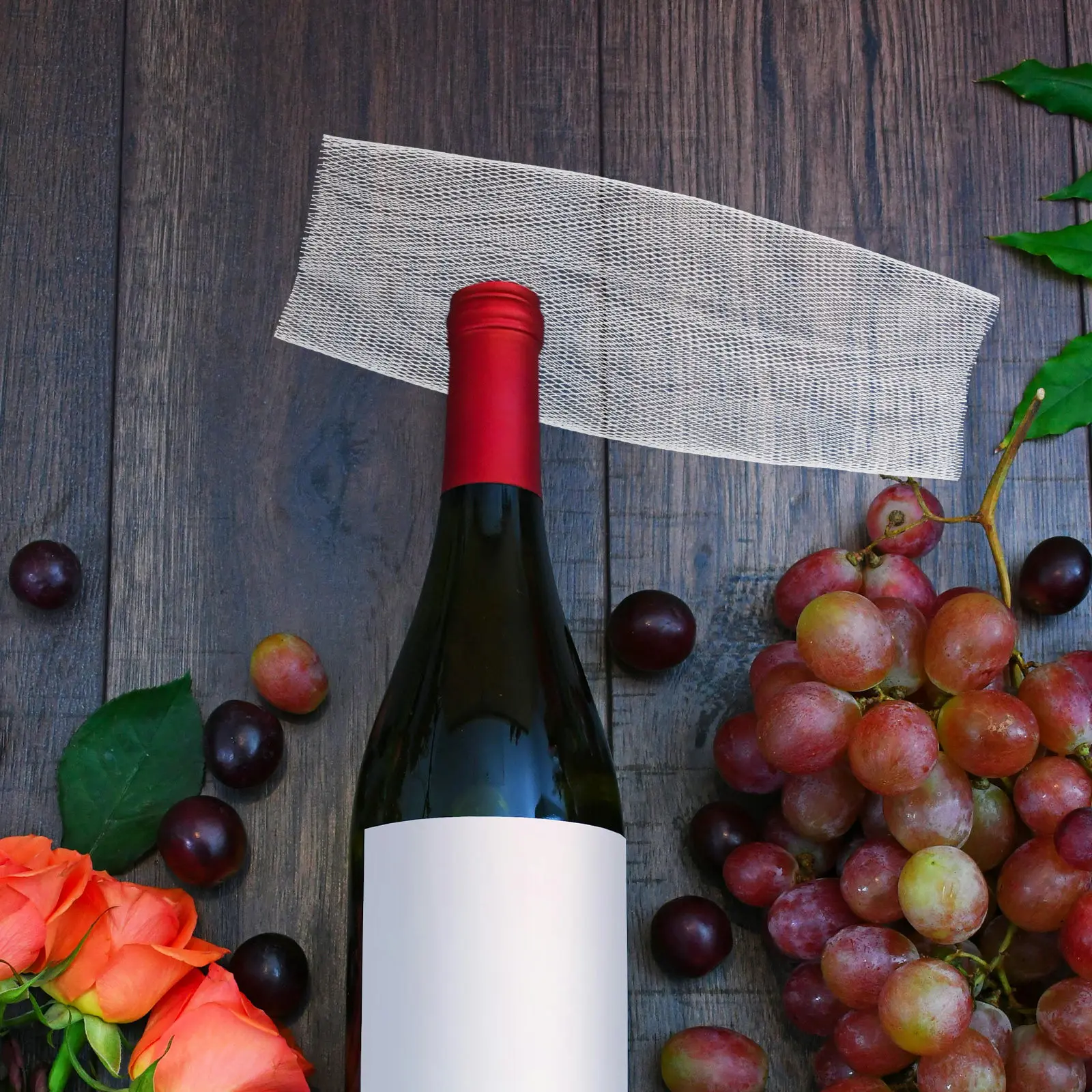 200Pcs Reusable Mesh Wine Bottle Sleeves Elastic Protective Netting Scratch-Resistant Sleeve for Packing Moving Shipping