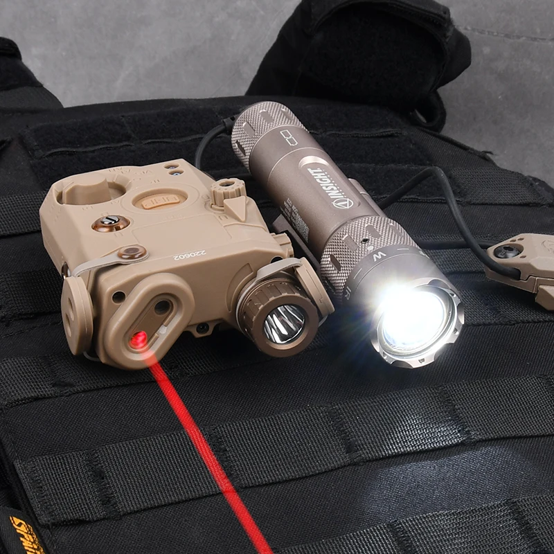 Wadsn-Tactical Laser Vermelho Verde com IR LED Lanterna, Base de dobramento, PEQ 15, 20mm, Caça Ferroviária, Airsoft Light, WMX200