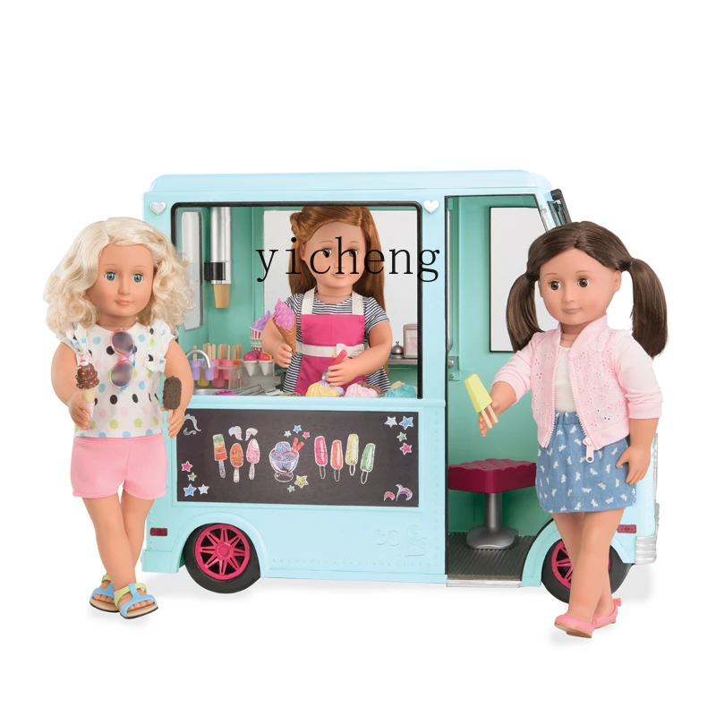 

Tqh Ice Cream Car Children Play House Simulation Toy Girl Ice Cream Early Childhood Education Birthday Gift