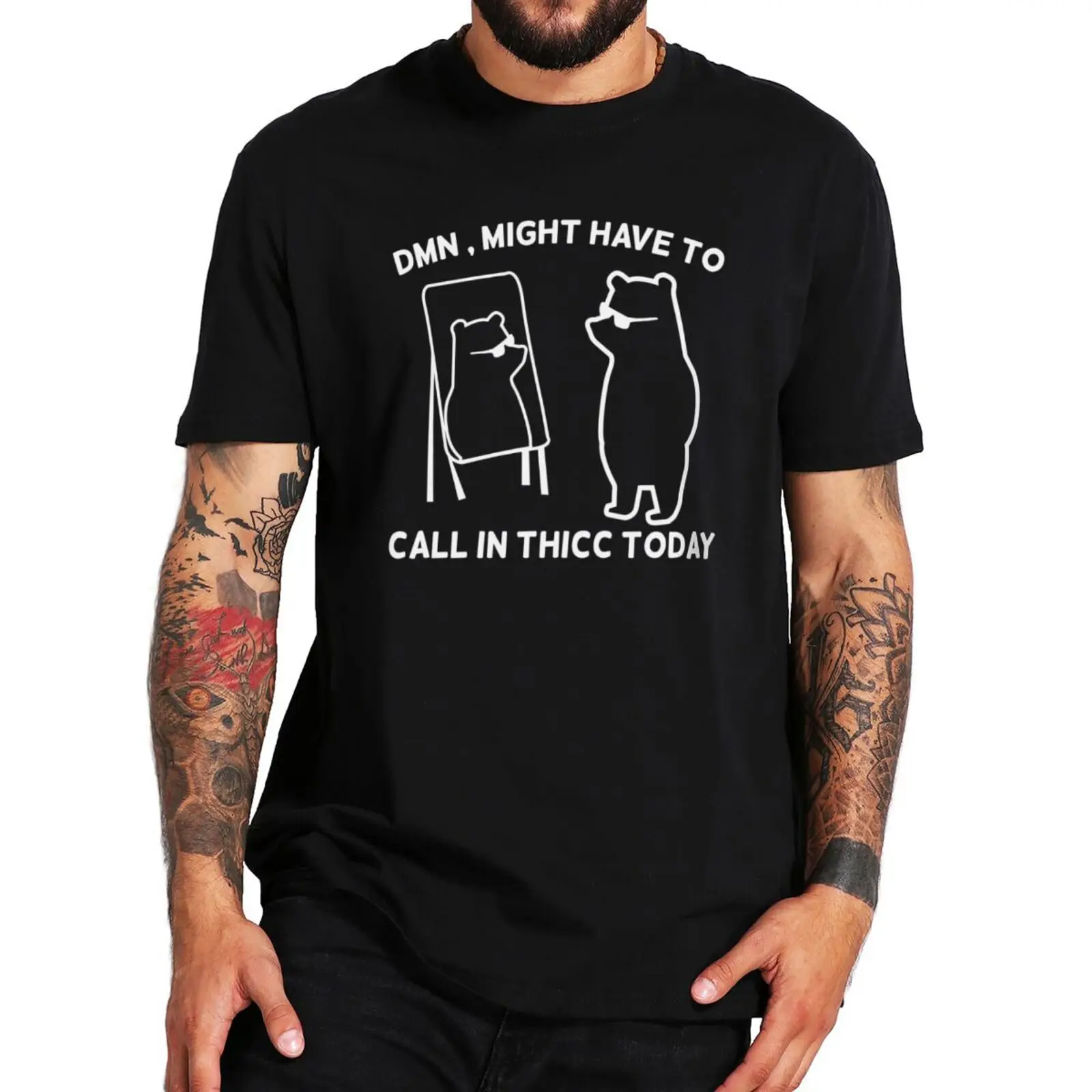 Might Have To Call In Thicc Today T-shirt Funny Meme Y2k Graphic T Shirt For Men Women 100% Cotton O-neck Unisex Tops EU Size