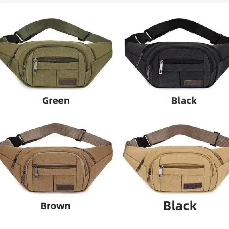 Lässige Canvas-Gürteltasche Handytasche Bananentasche Bauchtasche für Herren – Detail 3