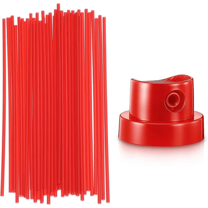 AWAH Replacement Can Extension Straw, 50 PCS Red Plastic Spray Paint Nozzles For Aerosol Cans, Can Straws Sprayer