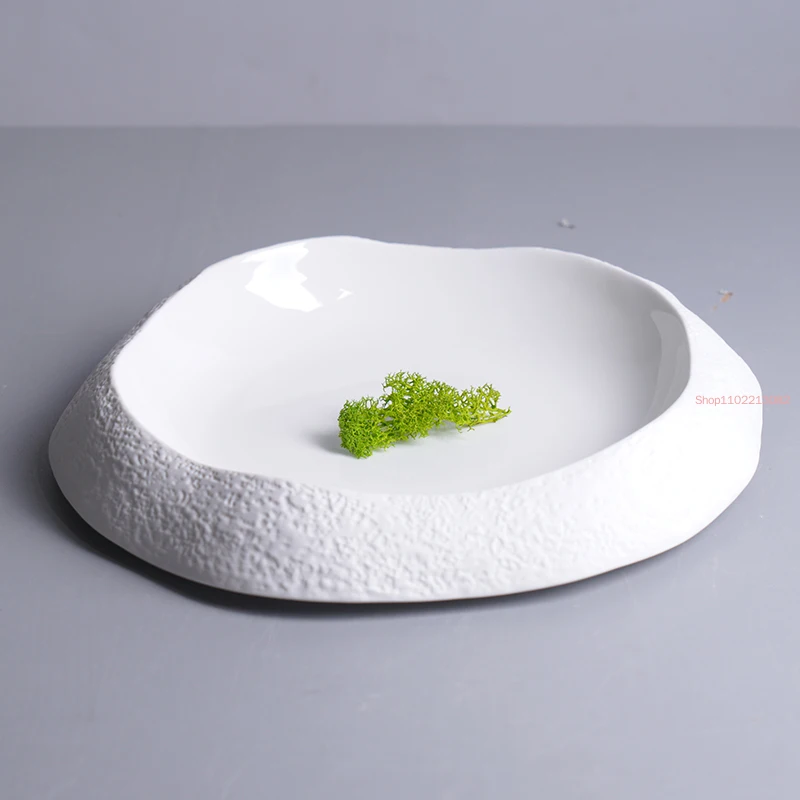 Restaurant Irregular Cold Dishes Dim Sum Plate Shaped Plate Kitchen Fruit Salad Plate Tableware