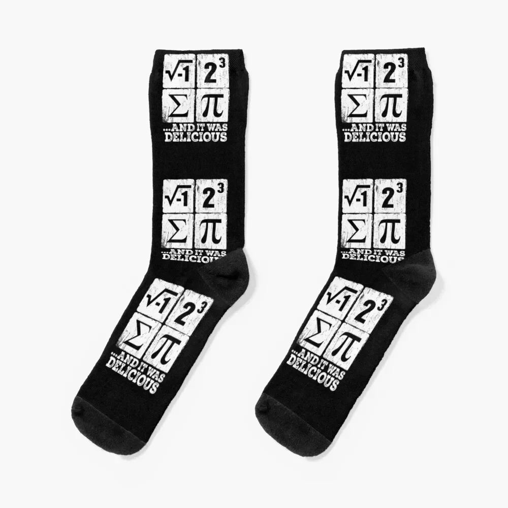 I Ate Some Pi print Funny i ate some pie Math Nerd Humor Socks winter gifts loose halloween Luxury Woman Socks Men's