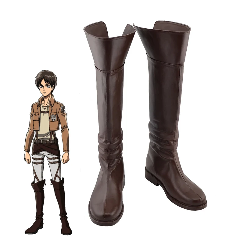 

Attack on Titan Eren Jaeger Anime Cosplay Shoes Halloween Carnival Party Boots Costume Accessories Custom Made For Women Men