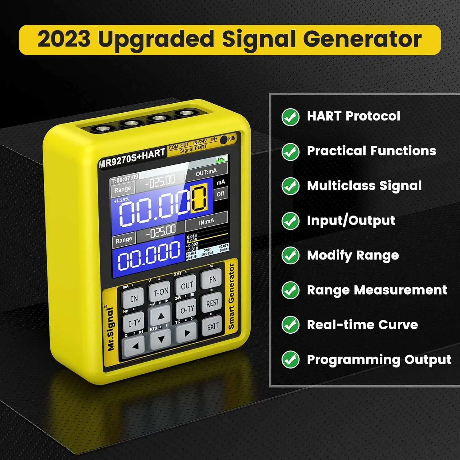 Upgraded MR9270S+HART 4-20mA Signal Generator,Seesii Current Voltage Adjustable Analog Simulator