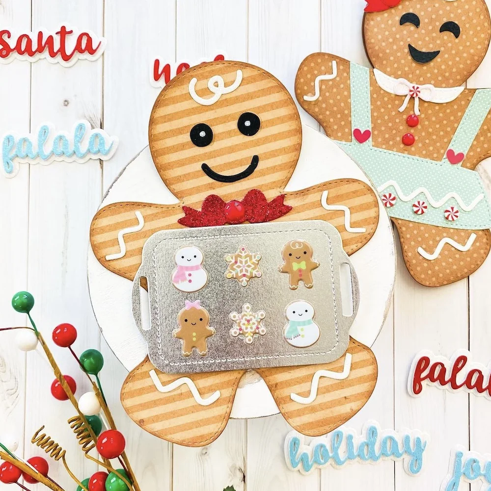 KSCRAFT Gingerbread Man Mini Album Metal Cutting Dies Stencils for DIY Scrapbooking Decorative Embossing DIY Paper Cards