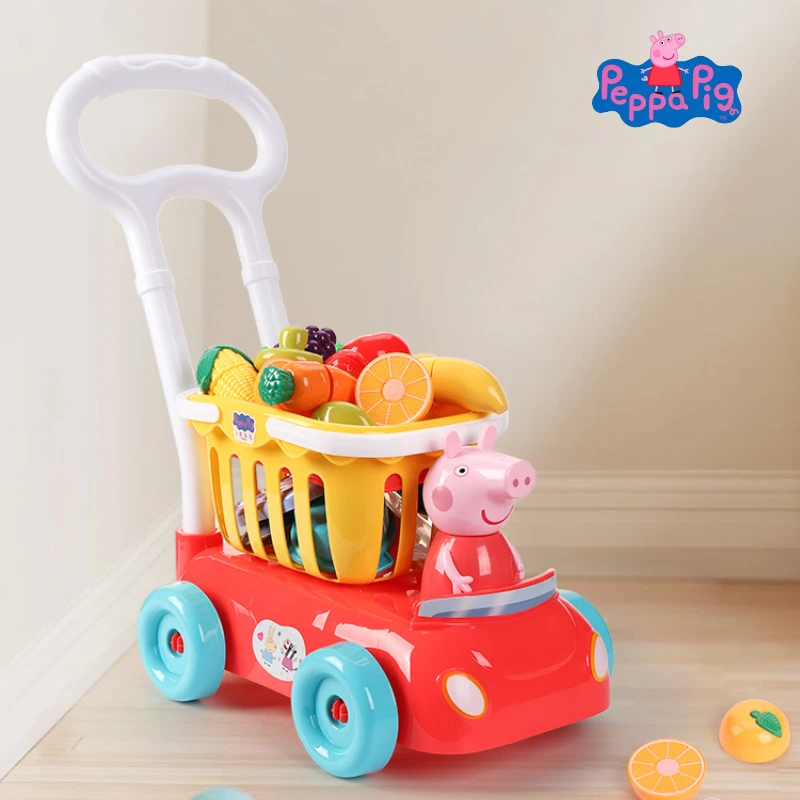 

Hasbro Peppa Pig Fruit Cutout Children Kitchen Toy Set Shopping Cart Original Simulation Cooking Christmas Birthday Gifts