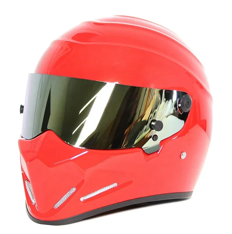 Cascos de seguridad para motocicleta Retro con estilo para hombre, cascos de Karting protectores de cara completa para carreras de Motocross