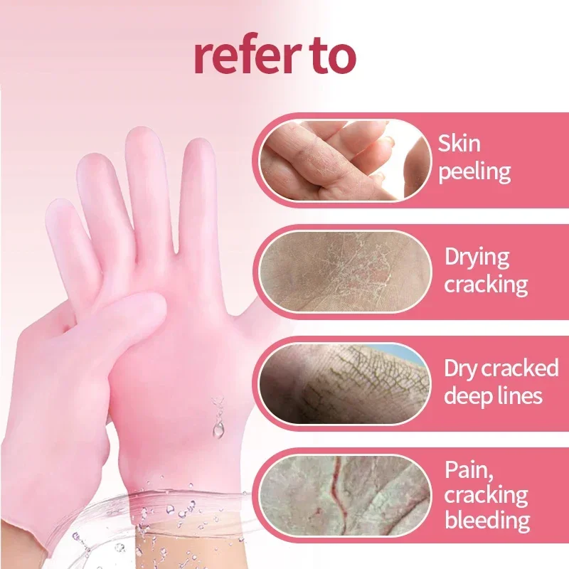 Hand Foot Care Gloves Socks Exfoliating Moisturizing Anti Dry Cracking Dead Skin Removal Pain Relief Tool Silicone Gel Protector