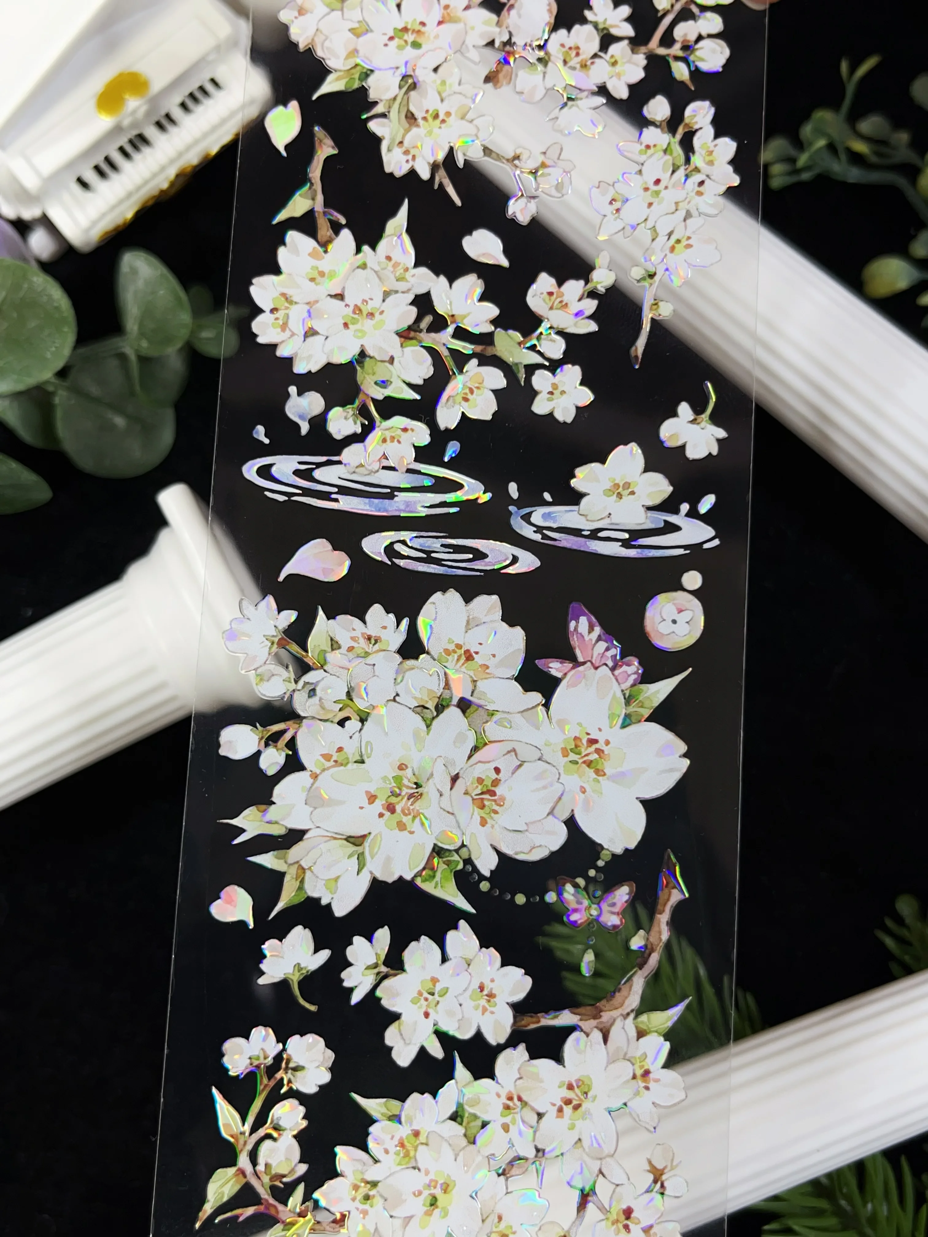 Spring Returns And Flowers Fall Shiny Shell PET Tapes  Craft Supplies DIY Scrapbooking Card Making Decorative Plan Sticker