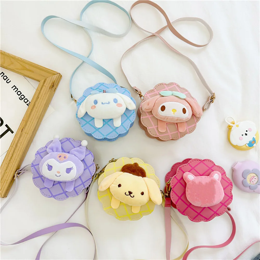 

Sanrio Children's Shoulder Bags Mymelody Cinnamorol Purin Kuromi Kawaii Anime Bags Cute Cartoon Coin Purses Crossbody Bags Pouch