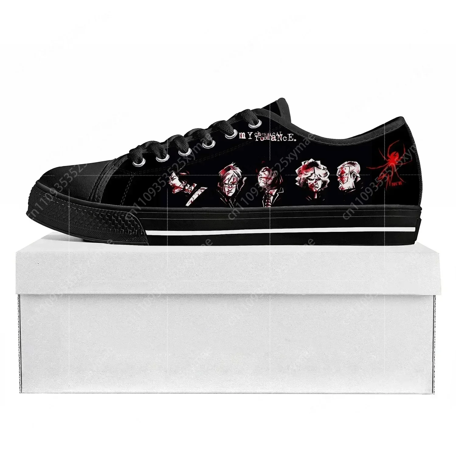 Romance Rock Band Chemical My Fashion Low Top Sneakers Mens Womens Teenager Canvas Sneaker Couple Shoes Custom Shoe view 2