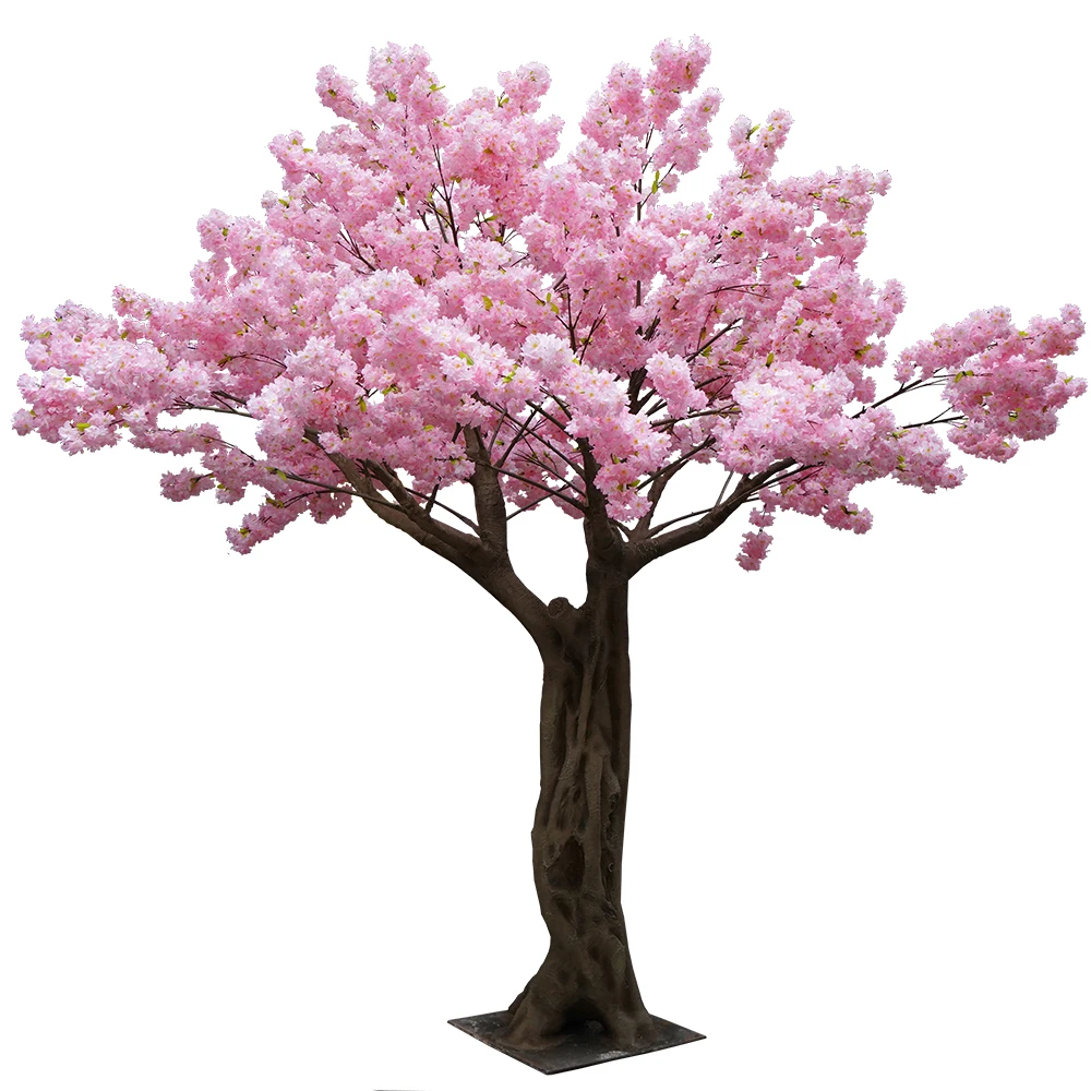 songtao Hot Sale Artificial Indoor Outdoor Fiberglass Fake Cherry Blossom Tree For Wedding Decoration