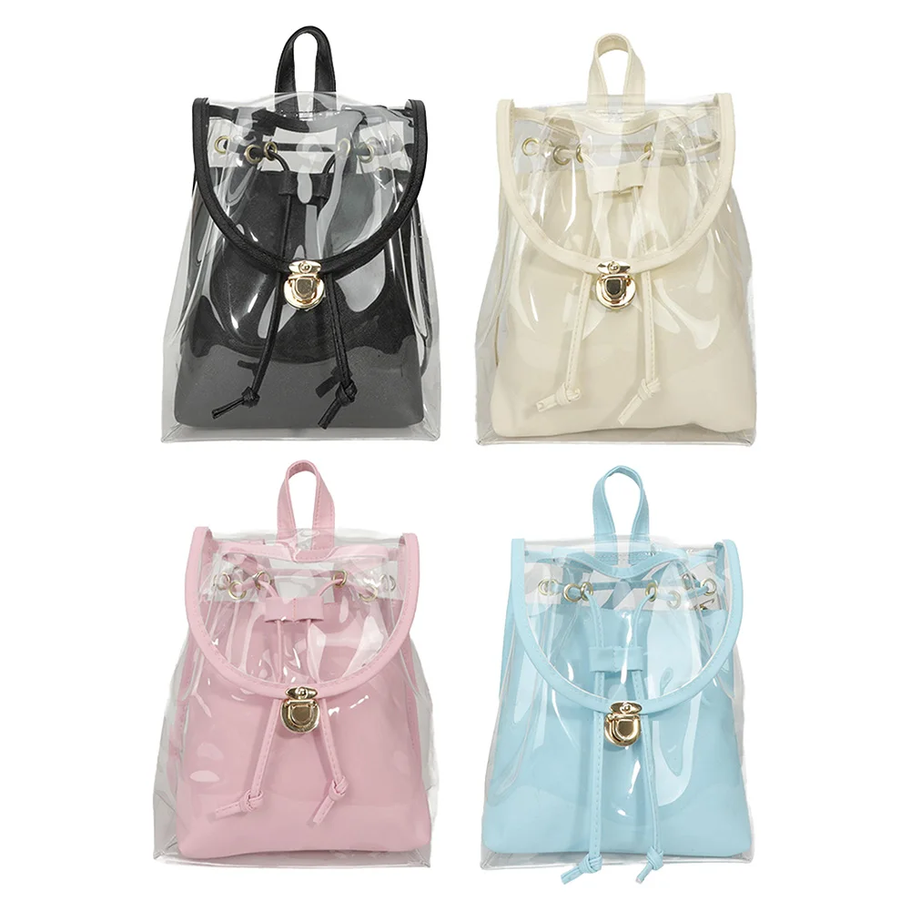

PVC Transparent Laptop Rucksack Waterproof Sweet School Backpack Fashion Outdoor Backpack Hiking Travel Camping Bag