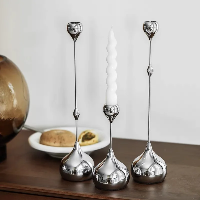 

Hot Popular Candle Stand Nordic Creative Metal Candle Holders, Wedding Luxury Silver Candle Holder, Candlestick Handicraft