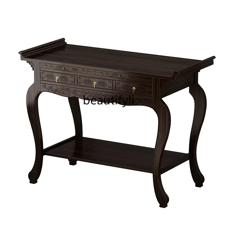 

yj New Chinese Style Console Tables Household Solid Wood Table Console Simple Modern a Long Narrow Table