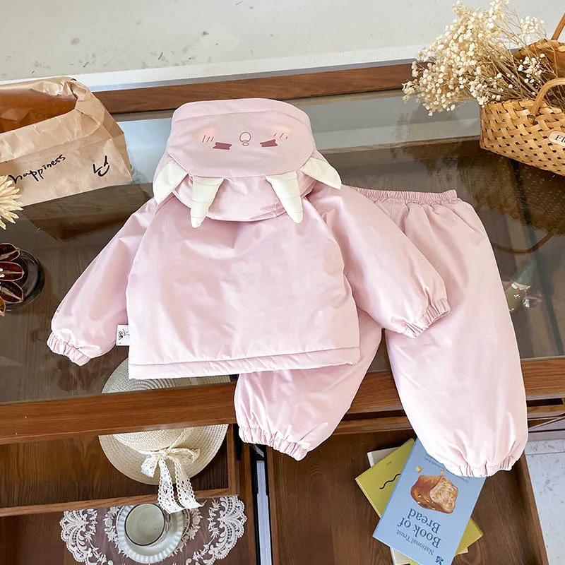 

QT252239Girls' Fleece-Lined Thickened Children's Set2025New Autumn and Winter Set for Girls, Fleece-Lined and Thickened Two-Piec