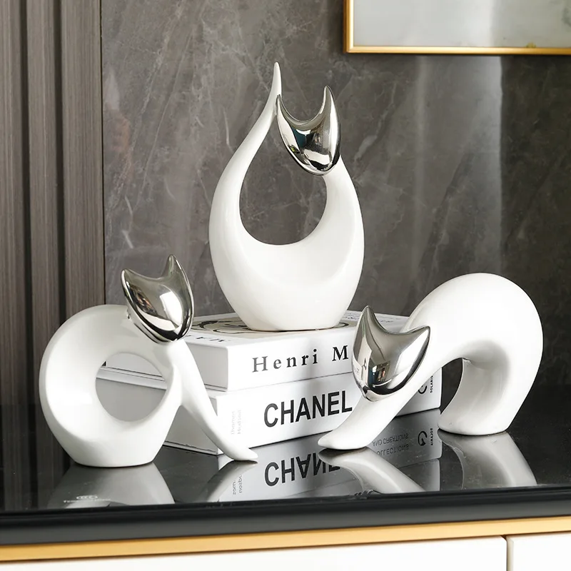 

Ceramic Cat Statue, White Animal Decoration, Desktop Decoration, Ceramic Cat Sculpture Room, Aesthetic Decoration