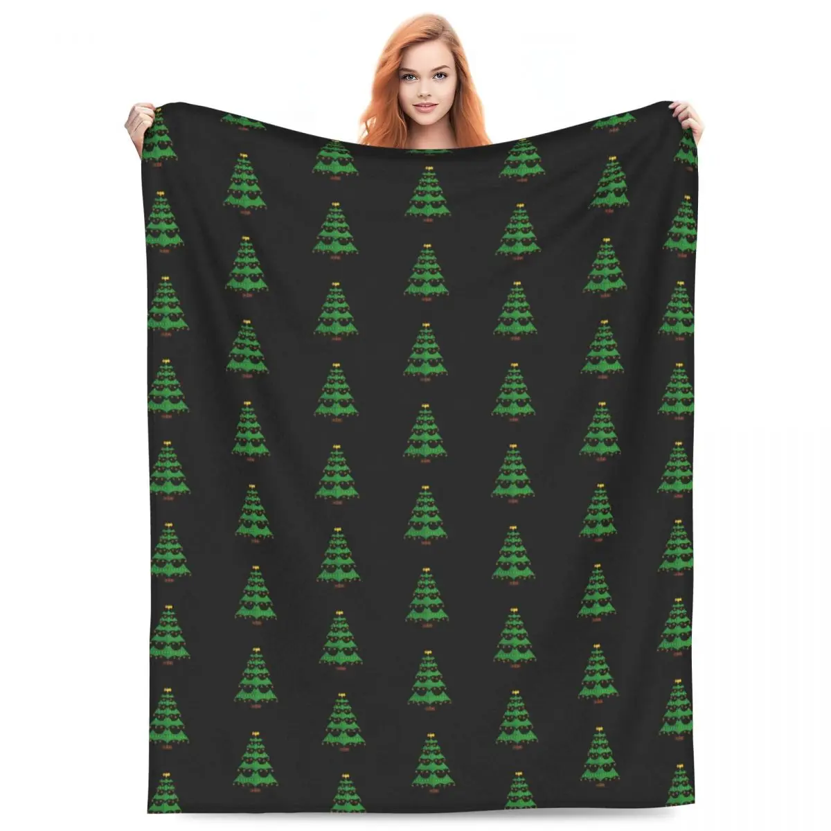 

Holy Christmas Tree Flannel Blanket Quality Super Warm Happy Xmas Throw Blanket Winter Camping Outdoor Funny Bedspread