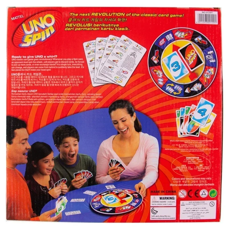 UNO Games SPIN Card Board Game Family Funny Entertainment Poker Stackoed Toys for Children Birthday Halloween Gifts